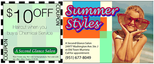 $10 off cut and chemical service